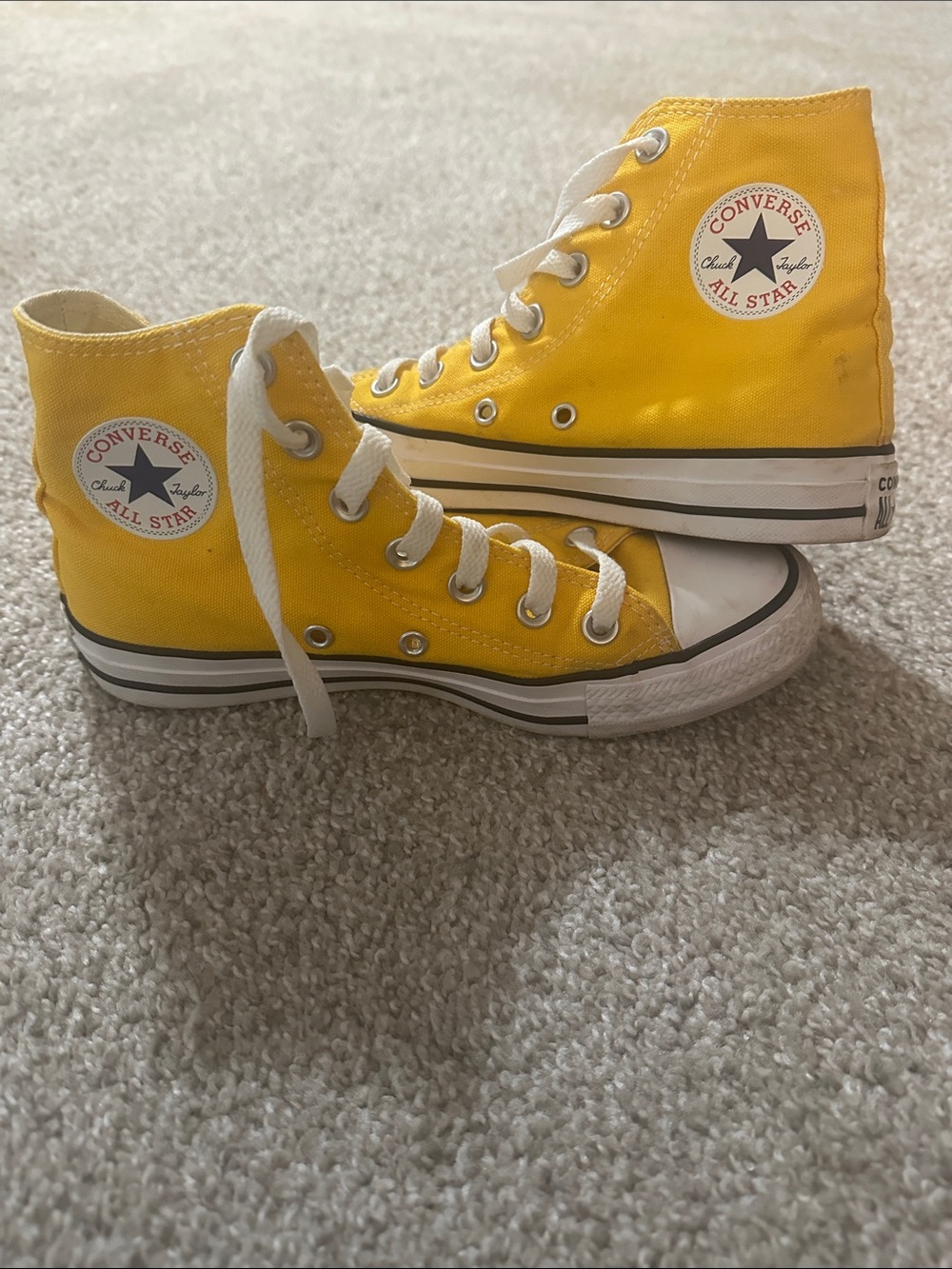 Converse Yellow High Top Sneakers